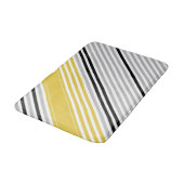 Mosterdgeel, grijs, zwart, witte strepen badmat (Gekanteld)