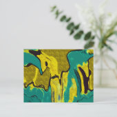 Mosterdgeel Jade groen Abstract Briefkaart (Staand voorkant)