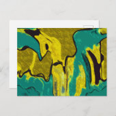 Mosterdgeel Jade groen Abstract Briefkaart (Voorkant / Achterkant)