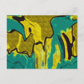 Mosterdgeel Jade groen Abstract Briefkaart (Voorkant)