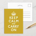 Mosterdgeel kalm houden en doorgaan briefkaart<br><div class="desc">Mosterdgeel kalm houden en doorgaan</div>