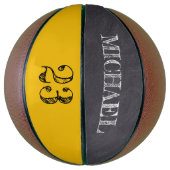 Mosterdgeel krijtbord etsen genaamd Mini Basketbal (Verticaal)