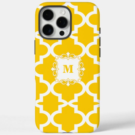 Mosterdgeel Marokkaanse Tegel Gepersonaliseerde iP Case-Mate iPhone Case (Achterkant)