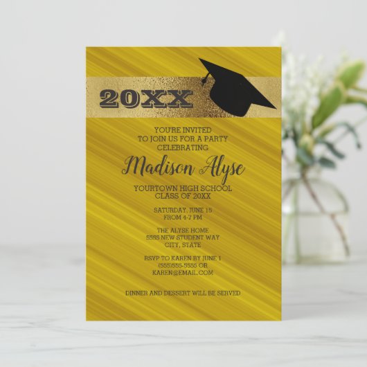 Mosterdgeel met Gold- en Gradukafkappartij Kaart (Staand voorkant)