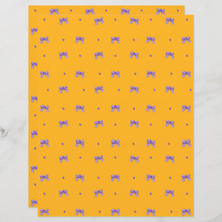 Mosterdgeel met Paarse strikken en viooltjes