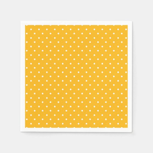 Mosterdgeel met witte stippen patroon servetten (Voorkant)