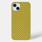 Mosterdgeel met witte stippenpatroon  Case-Mate iPhone case (Achterkant)