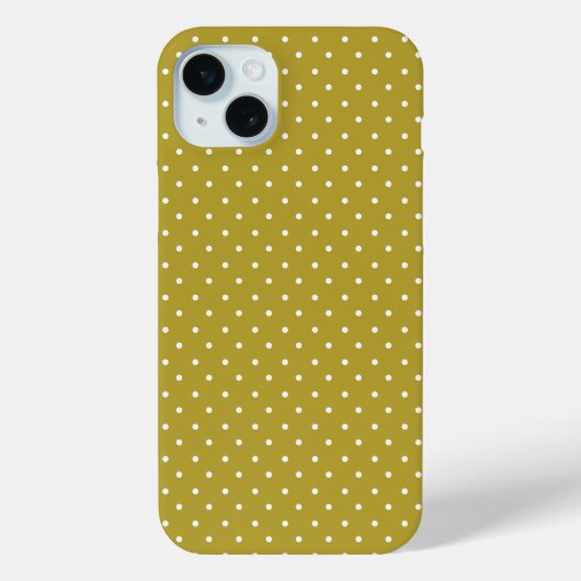 Mosterdgeel met witte stippenpatroon  Case-Mate iPhone case (Achterkant)