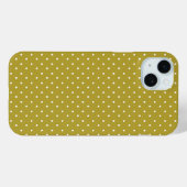 Mosterdgeel met witte stippenpatroon  Case-Mate iPhone case (Achterkant (horizontaal))