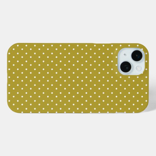Mosterdgeel met witte stippenpatroon  Case-Mate iPhone case (Achterkant (horizontaal))