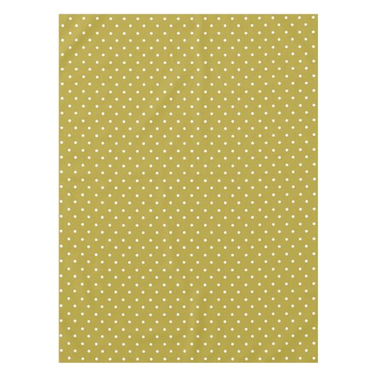 Mosterdgeel met witte stippenpatroon tafelkleed (Voorkant)