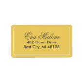 Mosterdgeel minimalistisch - Adresetiketten Etiket (Voorkant)