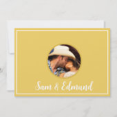 Mosterdgeel minimalistisch - Foto- Dank u kaart (Voorkant)