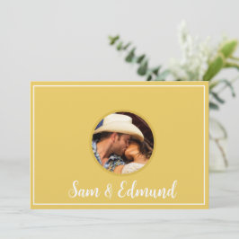 Mosterdgeel minimalistisch - Foto- Dank u kaart