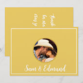 Mosterdgeel minimalistisch - Foto- Dank u kaart (Voorkant / Achterkant)