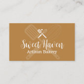 Mosterdgeel minimalistisch kookgerei Bakkerij Visitekaartje (Voorkant)