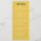 Mosterdgeel minimalistisch menu (Voorkant)