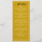 Mosterdgeel minimalistisch menu (Voorkant)