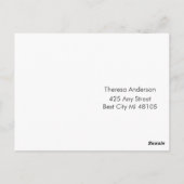 Mosterdgeel minimalistisch repetitiediner briefkaart (Achterkant)