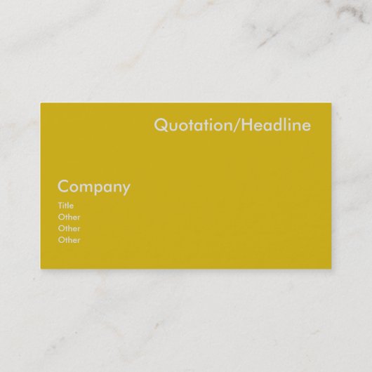 Mosterdgeel-minimalistisch visitekaartje (Achterkant)