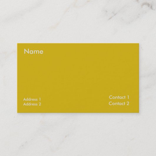 Mosterdgeel-minimalistisch visitekaartje (Voorkant)
