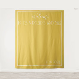 Mosterdgeel Minimalistisch Wandkleed