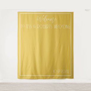 Mosterdgeel Minimalistisch Wandkleed