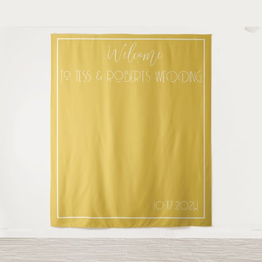 Mosterdgeel Minimalistisch Wandkleed (Voorkant)