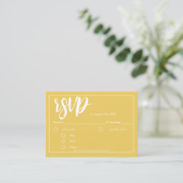 Mosterdgeel Minimalistische RSVP Card Enclosure Ka Informatiekaartje