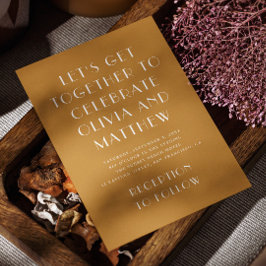 Mosterdgeel moderne eenvoudige minimalistische bru kaart