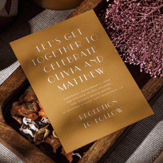 Mosterdgeel moderne eenvoudige minimalistische bru kaart