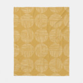 Mosterdgeel moderne gevoerde cirkels minimalistisc fleece deken (Voorkant)