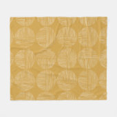Mosterdgeel moderne gevoerde cirkels minimalistisc fleece deken (Voorkant (Horizontaal))