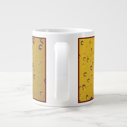 MOSTERDGEEL MODERNE SCHATTIGEE REGENDRUPPELS OP GL GROTE KOFFIEKOP (Achterkant)