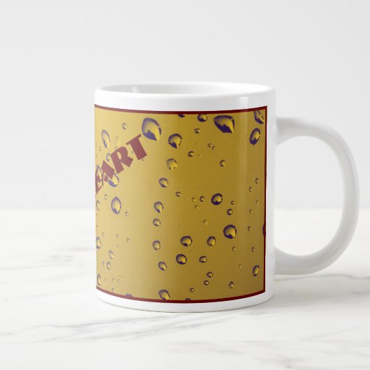 MOSTERDGEEL MODERNE SCHATTIGEE REGENDRUPPELS OP GL GROTE KOFFIEKOP (Rechts)