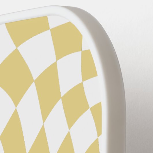 Mosterdgeel monogram  golvend geruit pickleball paddle (Links Detail)