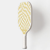 Mosterdgeel monogram  golvend geruit pickleball paddle (Links)