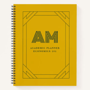 Mosterdgeel & Olijfgroen Monogram Notitieboek