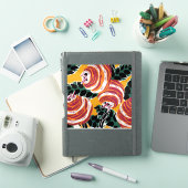 Mosterdgeel & Oranje Art Deco Bloemendecor Sticker (iPad Cover)