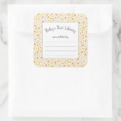 Mosterdgeel Stippen neutraal baby showers boekenpl Vierkante Sticker (Tas)