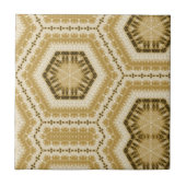 Mosterdgeel Sun Retro Print Tegeltje (Voorkant)