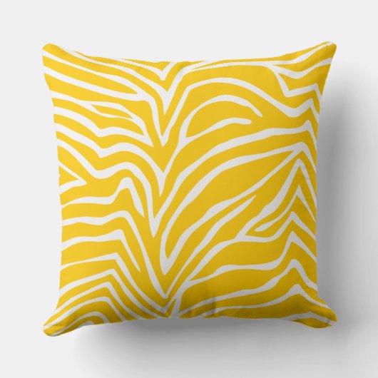 Mosterdgeel van witte Zebra of een kleurenstraal Kussen (Achterkant)