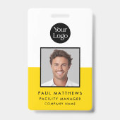 Mosterdgeel werknemer foto bedrijf ID Badge (Voorzijde)