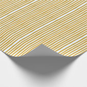 Mosterdgeel & Wit Handgeschilderde Verticale Strep Cadeaupapier (Hoek)