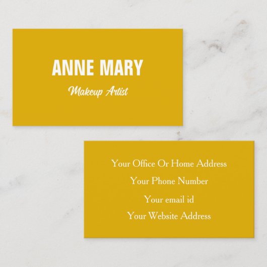 Mosterdgeel Wit Kleurrijke Bright Professional Visitekaartje (Voorkant / Achterkant)