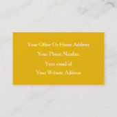 Mosterdgeel Wit Kleurrijke Bright Professional Visitekaartje (Achterkant)