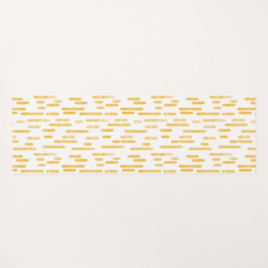 Mosterdgeel/witte inktafgeronde lijnenpatroon yogamat (Achterkant (horizontaal))