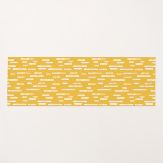 Mosterdgeel/witte inktafgeronde lijnenpatroon yogamat (Voorkant (horizontaal))