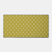 Mosterdgeel witte polka stippen patroon bureaumat (Voorkant)