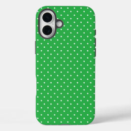 Mosterdgeel witte polka stippen patroon Case-Mat iPhone 16 Plus Hoesje